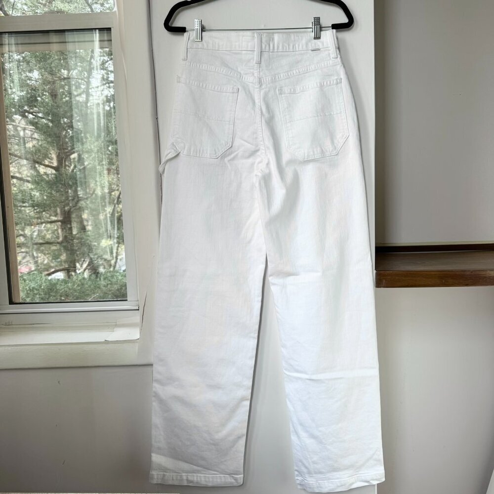 MOTHER Superior The Stud Finder Sneak Wide-Leg Jeans White Totally Innocent 28 - Picture 8 of 17